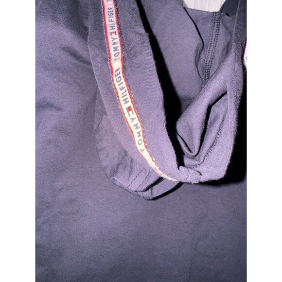 Tommy Hilfiger Navy Blue Logo Hoodie Dress With Red Drawstrings Size M - Picture 7 of 8